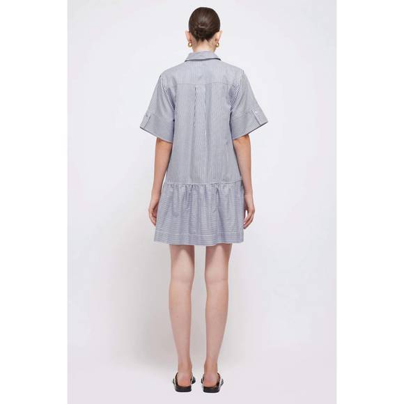 NEW JONATHAN SIMKHAI cris shirt dress in midnight stripe - Picture 3 of 4